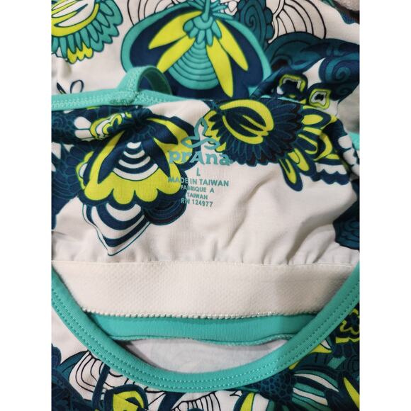 PrAna Kaley teal workout raw hem crossback yoga‎ tunic tank L - Picture 7 of 7